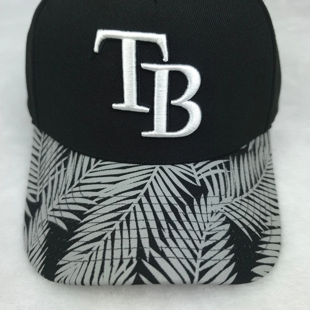 Tampa Bay Devil Rays Mitchell &‎ Ness Pro Fit Snapback Hat Cap 3D Logo Black NWT